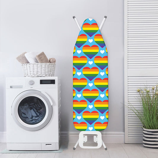 LGBT Pride Rainbow Heart Pattern Print Ironing Board Cover