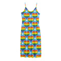 LGBT Pride Rainbow Heart Pattern Print Jersey Midi Cami Dress