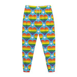 LGBT Pride Rainbow Heart Pattern Print Jogger Pants