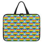 LGBT Pride Rainbow Heart Pattern Print Laptop Sleeve With Handle