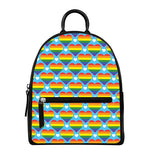 LGBT Pride Rainbow Heart Pattern Print Leather Backpack