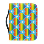 LGBT Pride Rainbow Heart Pattern Print Leather Bible Cover