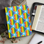 LGBT Pride Rainbow Heart Pattern Print Leather Bible Cover