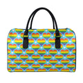 LGBT Pride Rainbow Heart Pattern Print Leather Duffel Bag