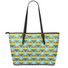 LGBT Pride Rainbow Heart Pattern Print Leather Tote Bag