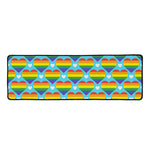 LGBT Pride Rainbow Heart Pattern Print Long Kitchen Mat
