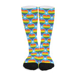 LGBT Pride Rainbow Heart Pattern Print Long Socks