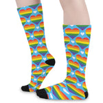 LGBT Pride Rainbow Heart Pattern Print Long Socks