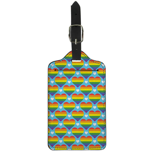 LGBT Pride Rainbow Heart Pattern Print Luggage Tag
