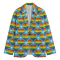 LGBT Pride Rainbow Heart Pattern Print Men's Blazer