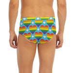 LGBT Pride Rainbow Heart Pattern Print Men's Briefs