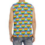 LGBT Pride Rainbow Heart Pattern Print Men's Fitness Tank Top
