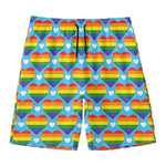 LGBT Pride Rainbow Heart Pattern Print Men's Swim Trunks