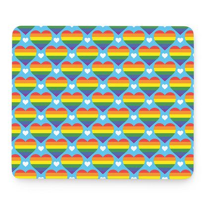 LGBT Pride Rainbow Heart Pattern Print Mouse Pad