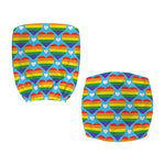 LGBT Pride Rainbow Heart Pattern Print Office Chair Cover