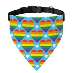 LGBT Pride Rainbow Heart Pattern Print Over The Collar Dog Bandana