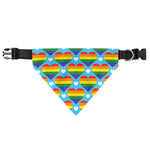 LGBT Pride Rainbow Heart Pattern Print Over The Collar Dog Bandana