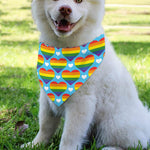 LGBT Pride Rainbow Heart Pattern Print Over The Collar Dog Bandana
