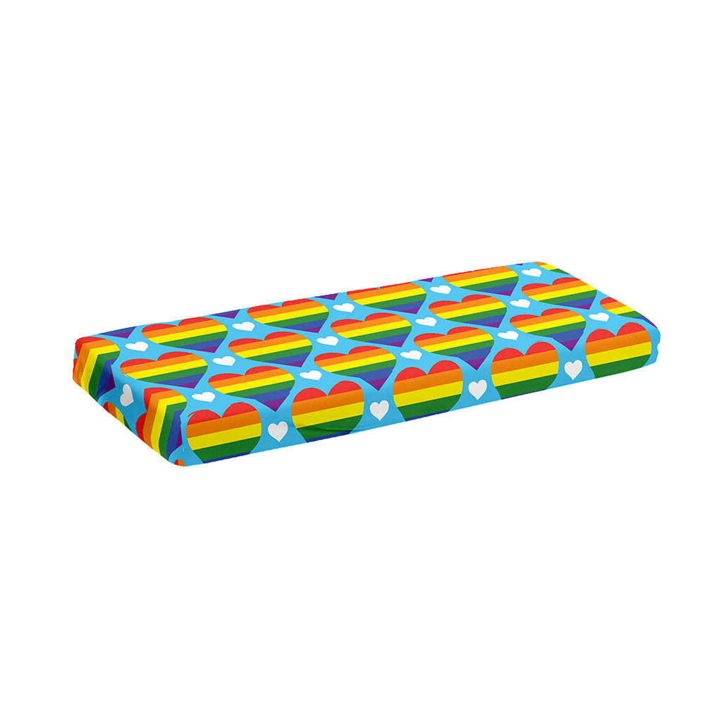 LGBT Pride Rainbow Heart Pattern Print Piano Keyboard Cover