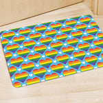 LGBT Pride Rainbow Heart Pattern Print Polyester Doormat