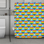 LGBT Pride Rainbow Heart Pattern Print Polyester Shower Curtain