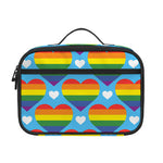 LGBT Pride Rainbow Heart Pattern Print Portable Lunch Bag