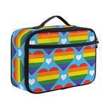LGBT Pride Rainbow Heart Pattern Print Portable Lunch Bag