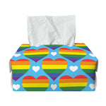 LGBT Pride Rainbow Heart Pattern Print Rectangle Tissue Box Cover