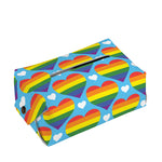 LGBT Pride Rainbow Heart Pattern Print Rectangle Tissue Box Cover