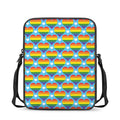 LGBT Pride Rainbow Heart Pattern Print Rectangular Crossbody Bag