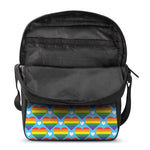 LGBT Pride Rainbow Heart Pattern Print Rectangular Crossbody Bag