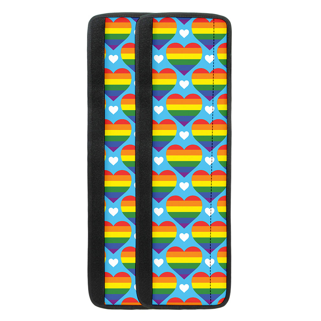 LGBT Pride Rainbow Heart Pattern Print Refrigerator Handle Covers