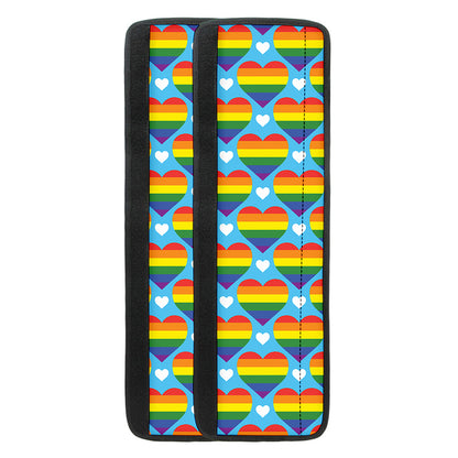LGBT Pride Rainbow Heart Pattern Print Refrigerator Handle Covers