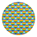 LGBT Pride Rainbow Heart Pattern Print Round Blanket
