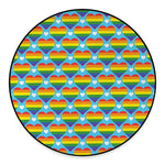 LGBT Pride Rainbow Heart Pattern Print Round Floor Mat