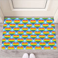 LGBT Pride Rainbow Heart Pattern Print Rubber Doormat