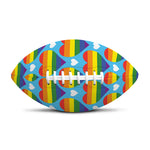 LGBT Pride Rainbow Heart Pattern Print Rugby Ball