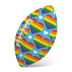 LGBT Pride Rainbow Heart Pattern Print Rugby Ball