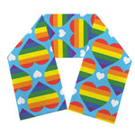 LGBT Pride Rainbow Heart Pattern Print Scarf