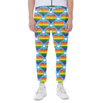 LGBT Pride Rainbow Heart Pattern Print Scuba Joggers