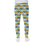 LGBT Pride Rainbow Heart Pattern Print Scuba Joggers
