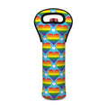 LGBT Pride Rainbow Heart Pattern Print Single Neoprene Wine Tote