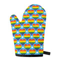 LGBT Pride Rainbow Heart Pattern Print Single Oven Mitt