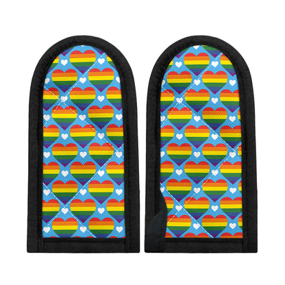 LGBT Pride Rainbow Heart Pattern Print Skillet Handle Cover
