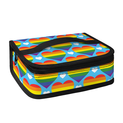 LGBT Pride Rainbow Heart Pattern Print Small Lunch Bag