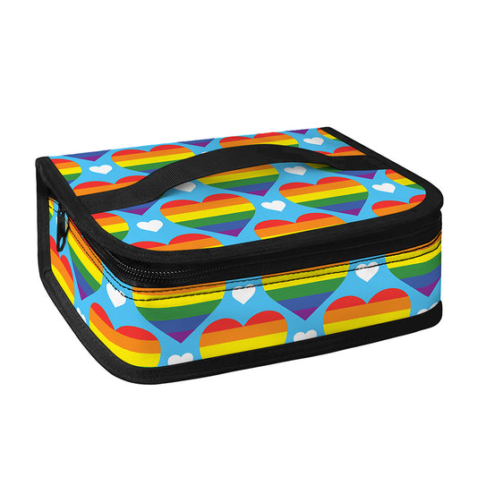 LGBT Pride Rainbow Heart Pattern Print Small Lunch Bag