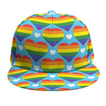 LGBT Pride Rainbow Heart Pattern Print Snapback Cap