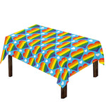 LGBT Pride Rainbow Heart Pattern Print Tablecloth