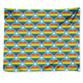 LGBT Pride Rainbow Heart Pattern Print Tapestry