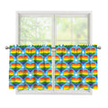 LGBT Pride Rainbow Heart Pattern Print Tier Curtains
